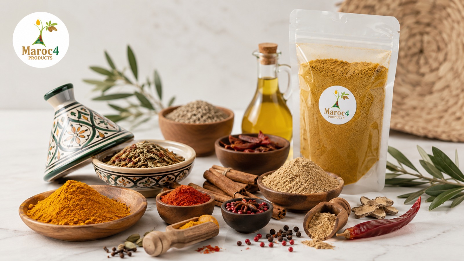 أشهر انواع البهارات المغربية الأصيلة في المنتجات المغربية